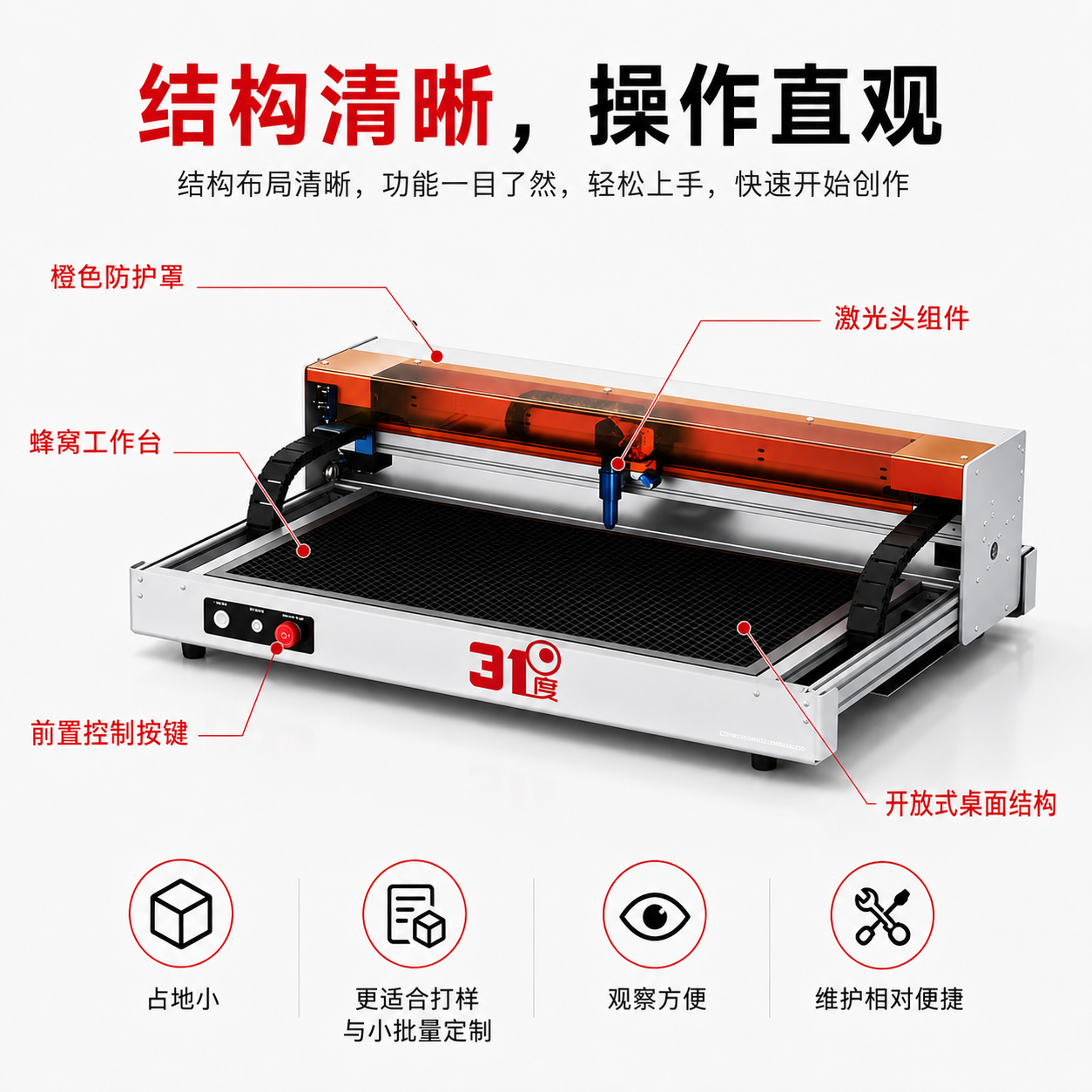 31度C1二氧化碳激光雕刻切割机 产品图片