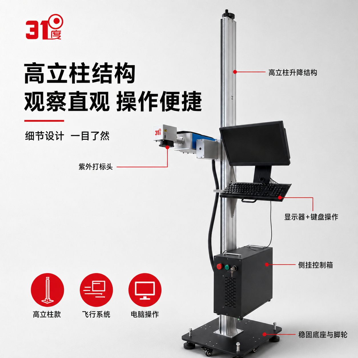 31度Z5X光学深雕紫外打标机 产品图片